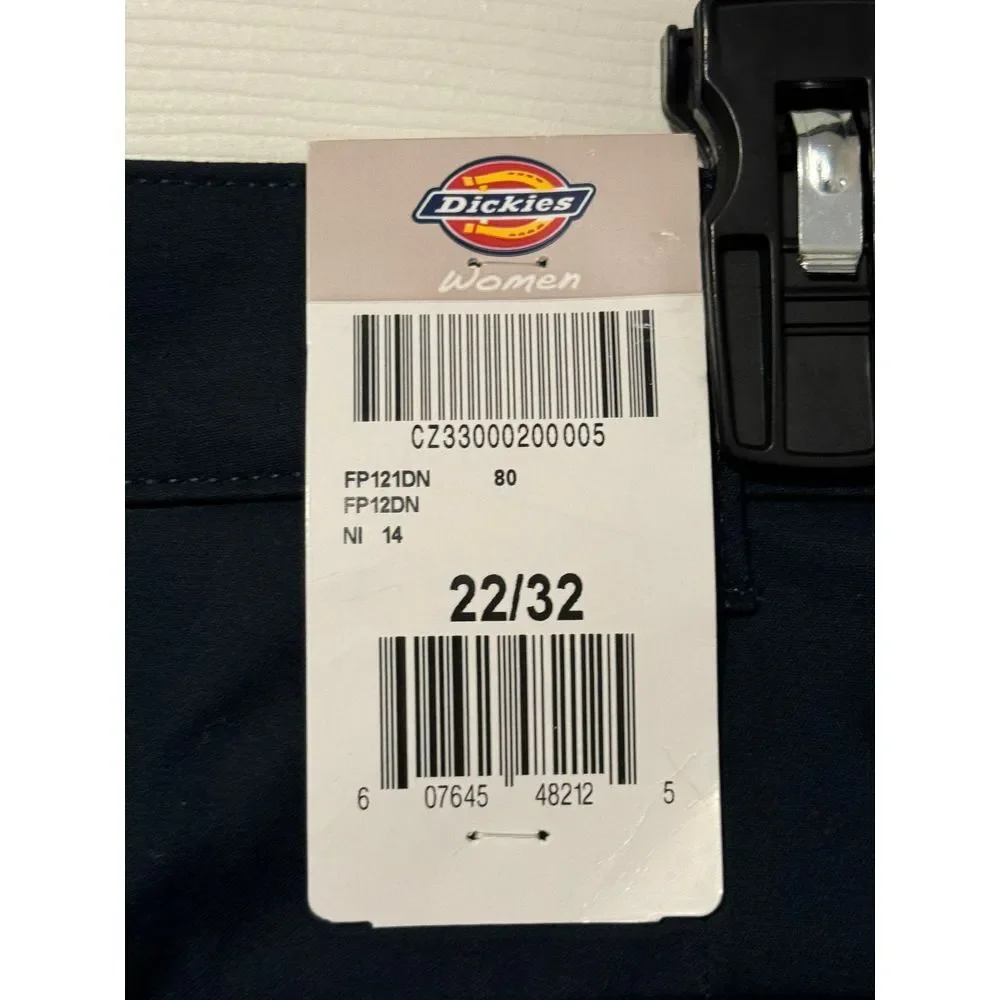 Rare Dickies Crafted for Women Navy Bootcut Work Pants VW Logo Embroidered 22/32